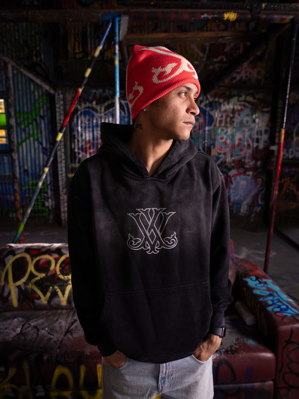 Black Vintage Wash Hoodie