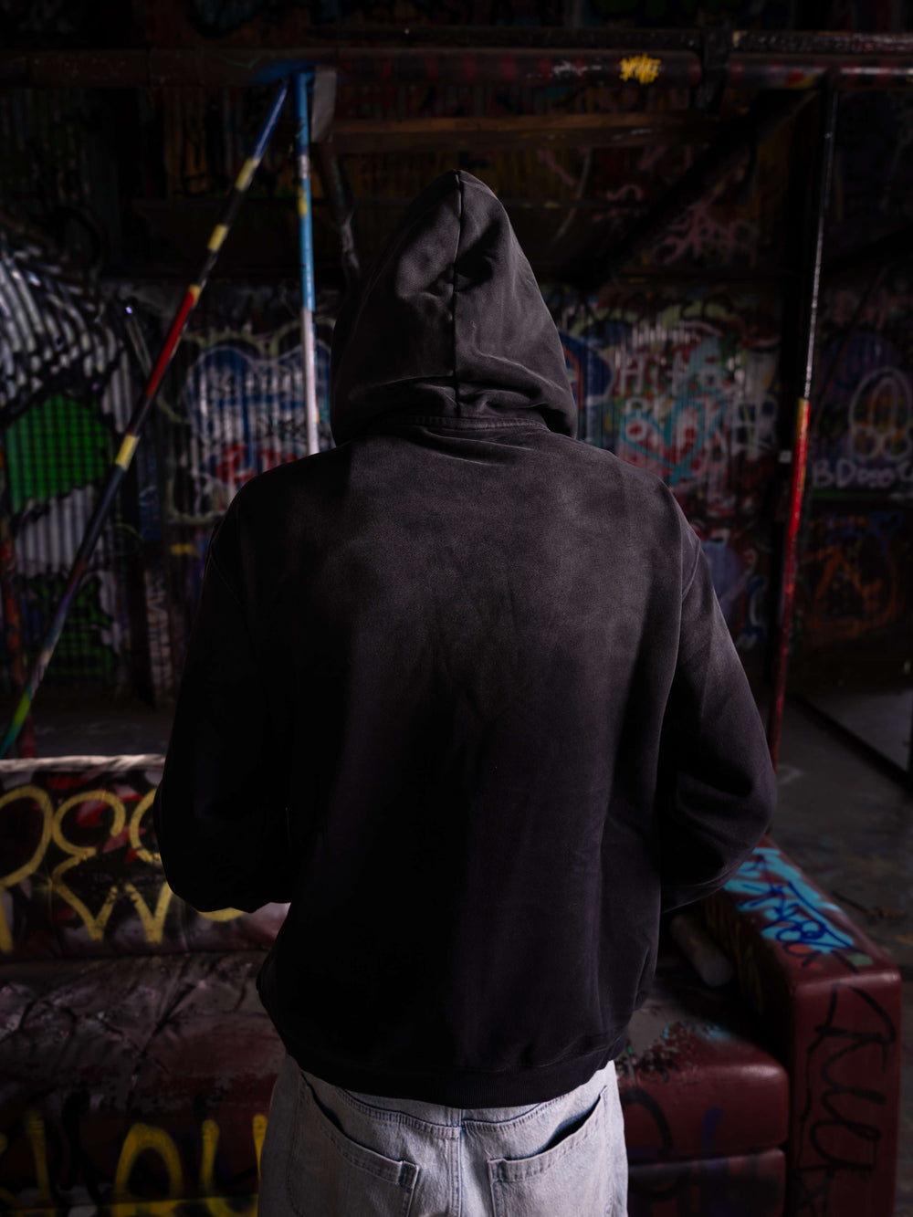 Black Vintage Wash Hoodie