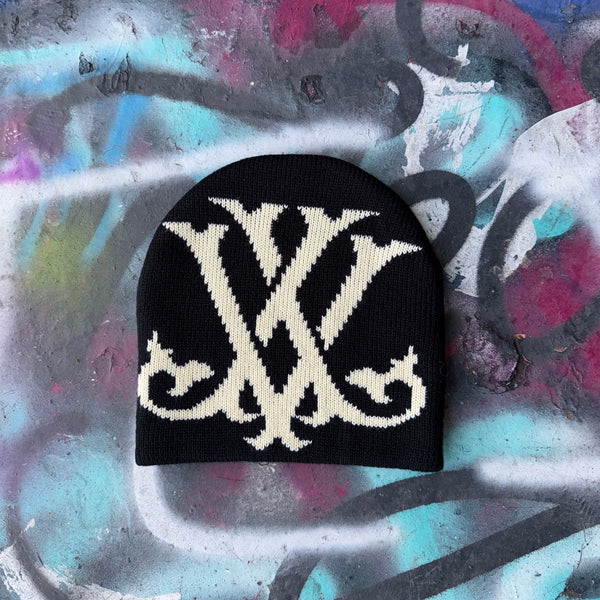 Black Jacquard Beanie