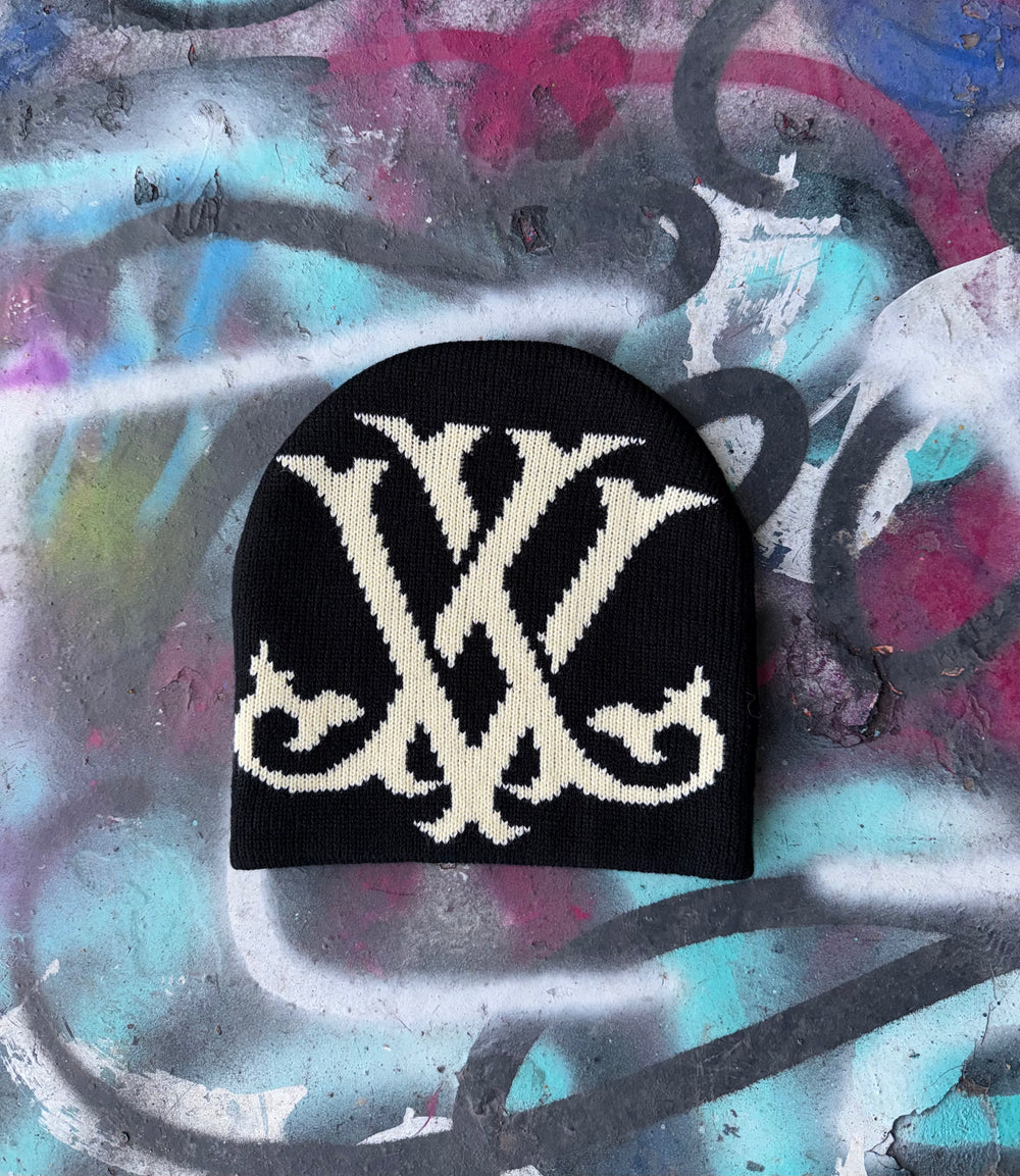 Black Jacquard Beanie